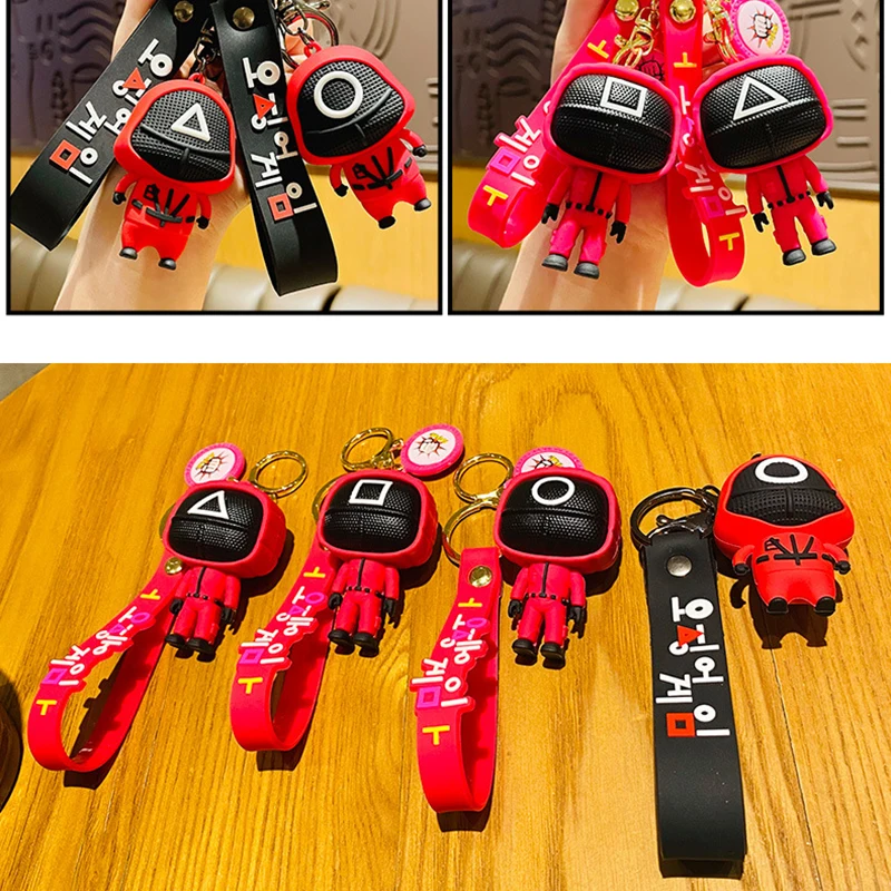 

7cm Anime squid game Action Figure Korean TV series Squid Game The same peripheral key chain key chain bag small pendant jewelry