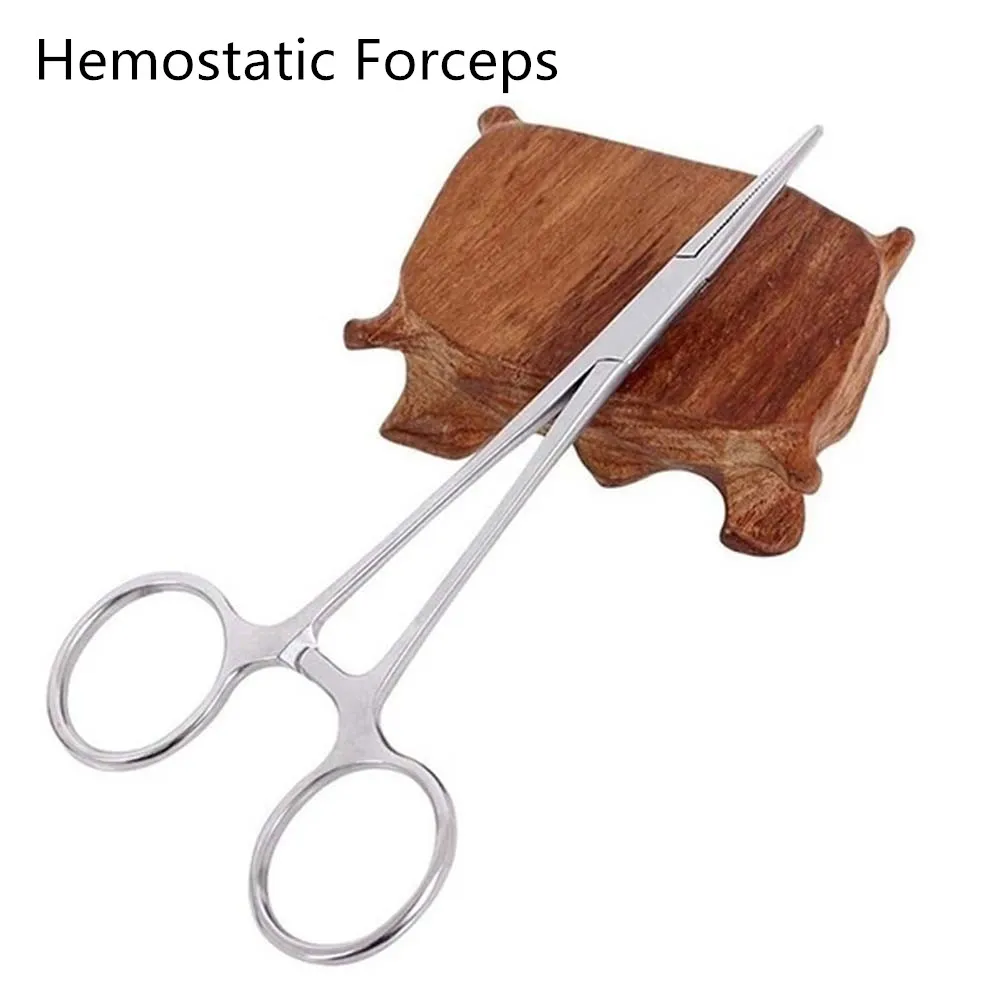

3PCS Stainless Steel Elbow Straight Tip Forceps Locking Clamps Hemostatic Clamp Forceps Surgical Tool kit Hemostat Fishing Plier