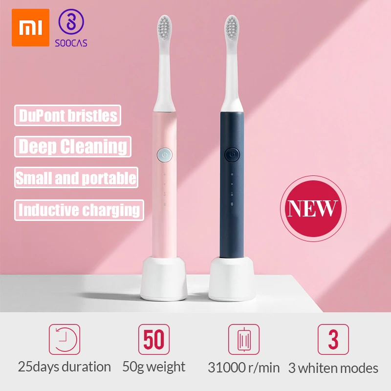 Xiaomi электрическая зубная щетка Sonic волновая зубная щетка для сменной головки зубной щетки перезаряжаемая электрическая зубная щетка подарок 5