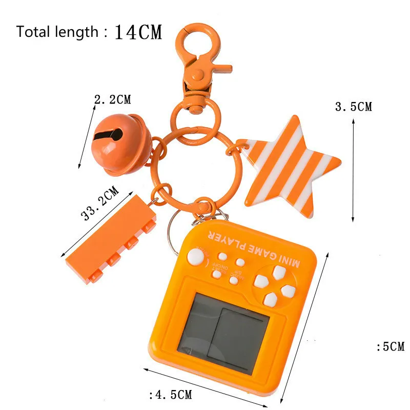 Классические милые мини-брелки Tetris для детской игровой консоли креативные