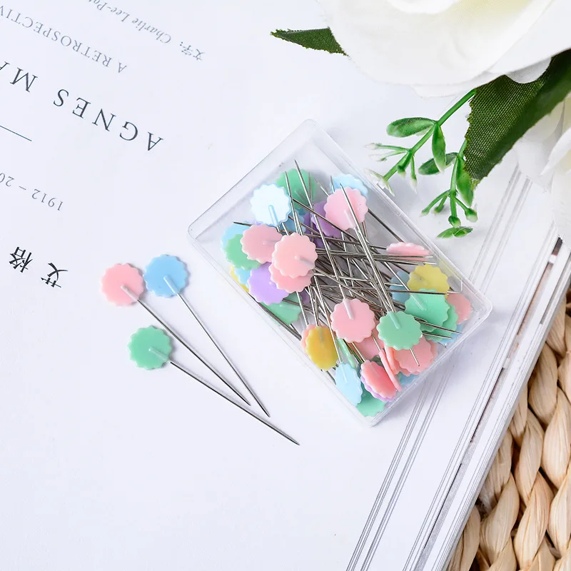 

50PCS Sewing Pins Dressmaking Accessories Embroidery Patchwork Sewing Marker Needle DIY Sewing Patchwork Pins Arts Crafts