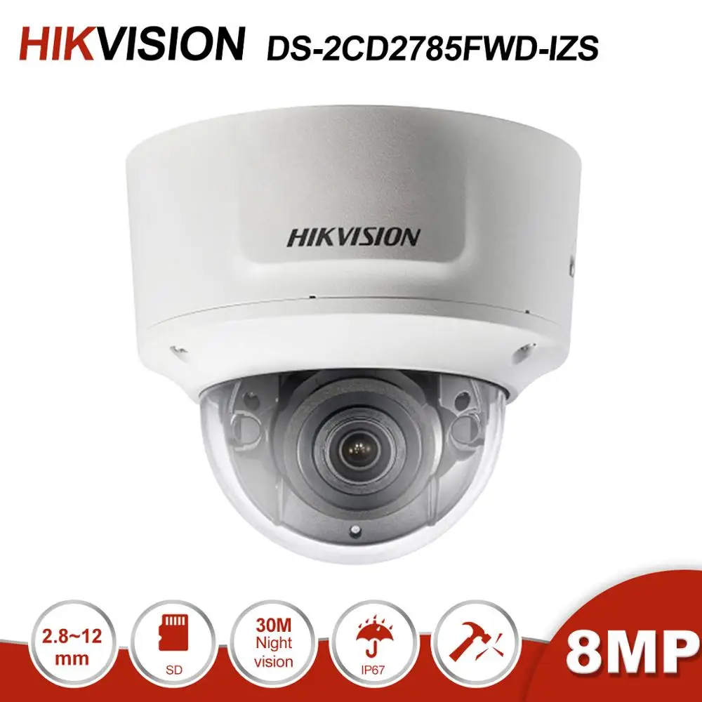 Hikvision DS 2CD2785FWD IZS 8MP купольная сетевая POE ip камера для дома/улицы безопасности с