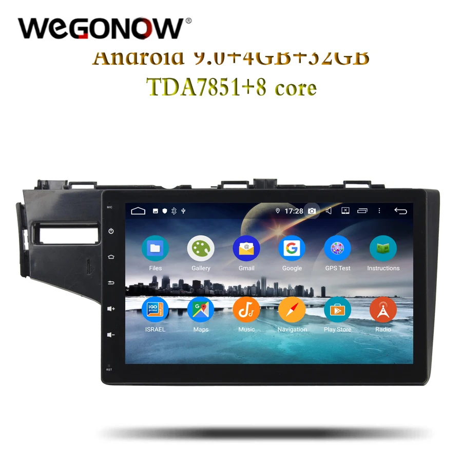 TDA7851 2din Android 9 0 для Honda FIT 2014 2015 4 Гб + 32 ГБ Автомобильная Лента Радио плеер gps ГЛОНАСС