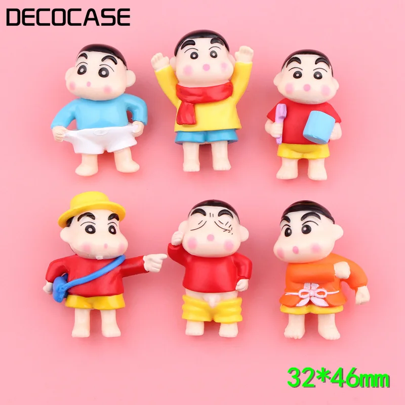 Kuutti 6 шт. Shinchan миниатюрные фигурки пейзаж слайм Подвески Бусины ремесла украшения