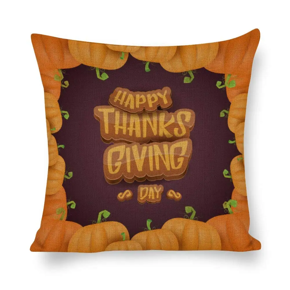 

Happy Thanksgiving Day Label Witn Greeting Pillow Covers 16 x 16,Thanksgiving Pillow Covers,Fall Decor Pillow CasesThanksgiving