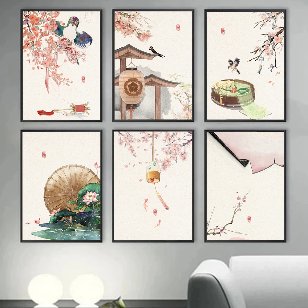 

Vintage Landscape Posters Art Canvas Painting Flowers Animal Wall Print Pictures for Living Room Decoration Art Mural Home Decor