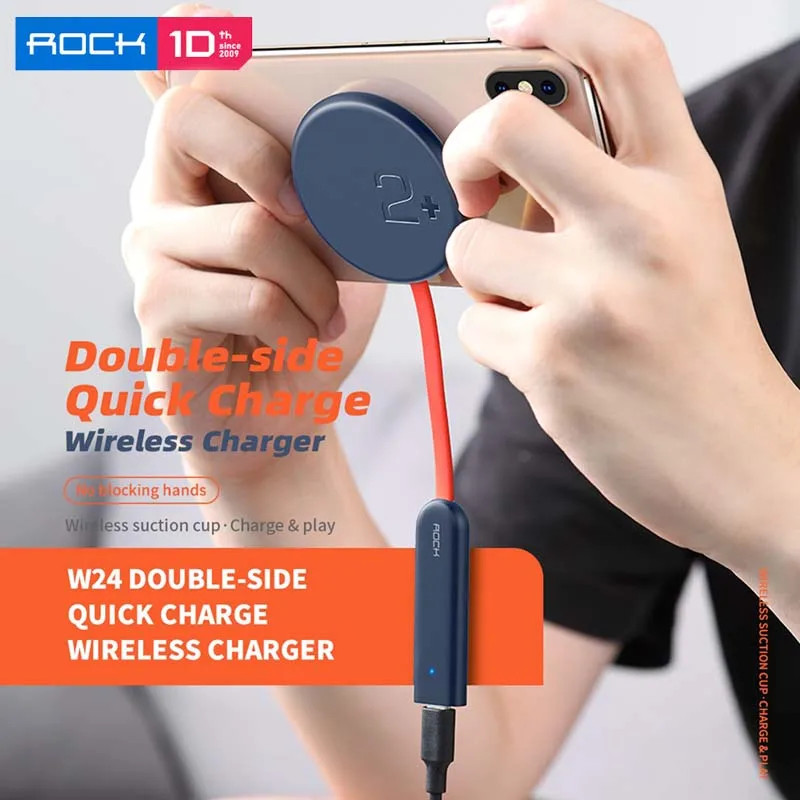

ROCK Double-Side Wireless Charger Suction Cup Fast Wireless Charging Pad 15W Qi Charger for iPhone 12 Pro for Huawei