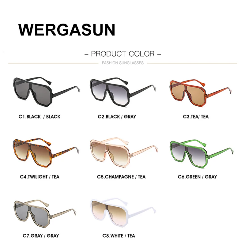Солнечные очки WERGASUN в квадратной оправе для мужчин и женщин солнцезащитные