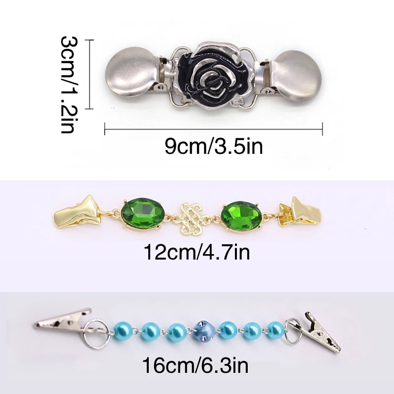 

Antique Flower Shirt Collar Clip Cardigan Holder Sweater Shawl Clip Duck mouth Clothing Pins Sewing Clips for Suspenders
