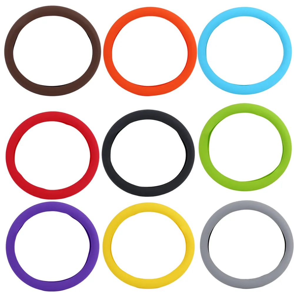 

6 Styles Fashional Decoration Hot Soft Silicone Steering Wheel Cover Shell Skidproof Odorless Eco-Friendly Protector Hot Sale