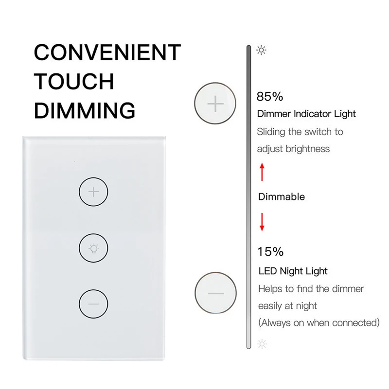 UNKAS Tuya Smart Life Work With Alexa And Google Home IFTTT WiFi Dimmer Light Switch APP Remote Control Outlet | Обустройство дома