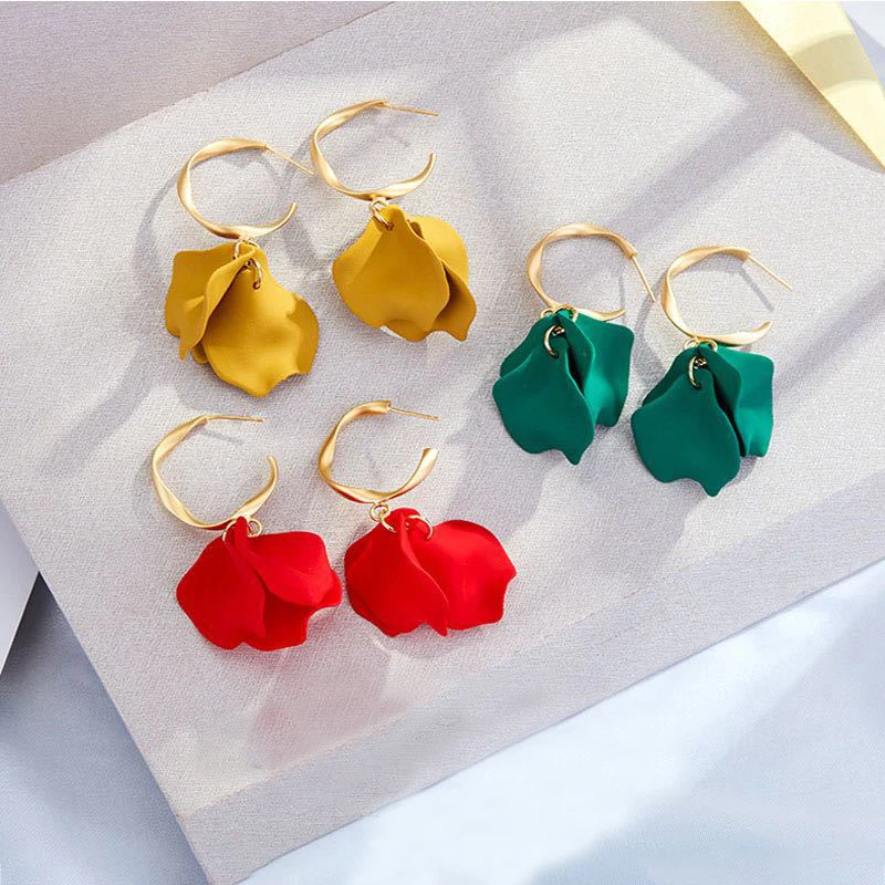 

SHUANGR For Women Girls Drop Earrings Korean Style Sweet Flower Long Earrings Geometric Round Floral Dangle Earring