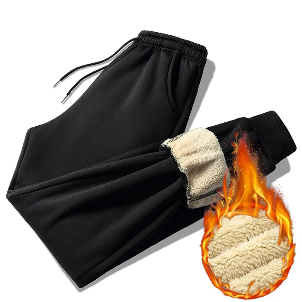 

Men's Winter Lamb Plus Cashmere Pants Comfortable Men Casual Warm Trousers Pant Warm Cycling Bib Trousers Corduroy Autumn Winter