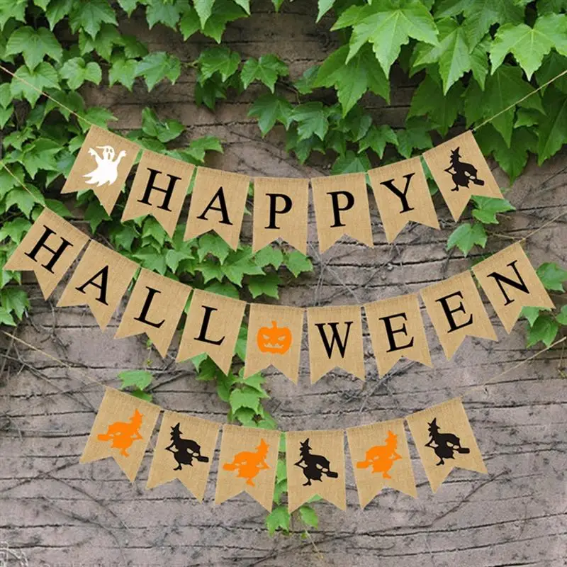 Праздничный праздничный баннер для Хэллоуина вечерние баннеры взрослых|Флажки