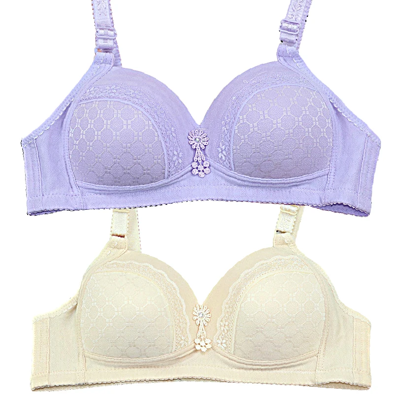 

Wireless Bra Cotton Women Wire Free Comfortable Push Up Bra Female Soft Underwere Everyday Bust 44 B C Cup