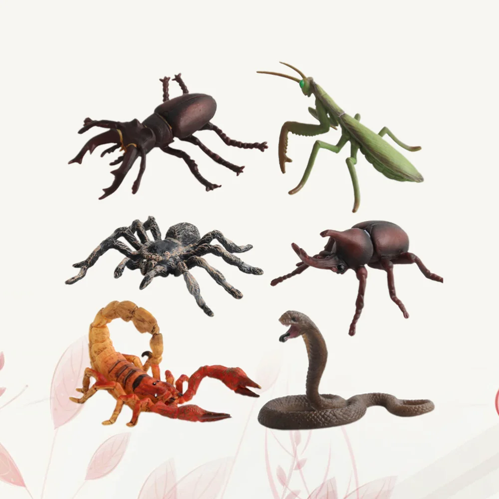 1 Набор из 6 шт. модель насекомого мэнтис паук скорпион Кобра Статуэтка песок стол