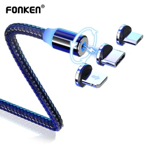 fonken magnetic charging cable type c magnetic cable for samsung xiaomi mobile phone charger micro usb magnet cable for iphone free global shipping