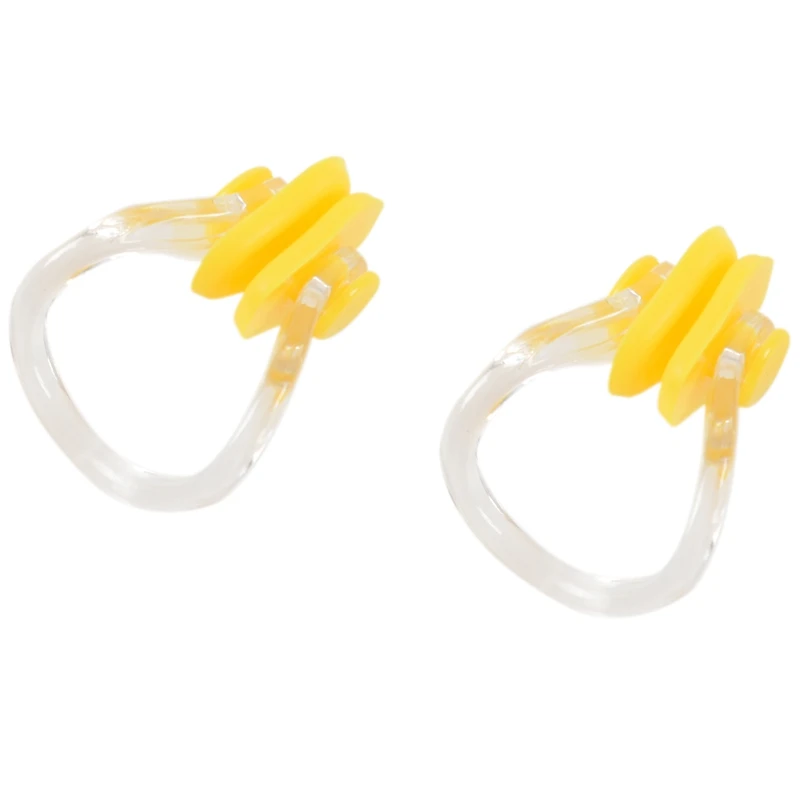 

Yellow Clear Rubber Diving, Swimming Swimming Nose Clip Protection 2 Pcs