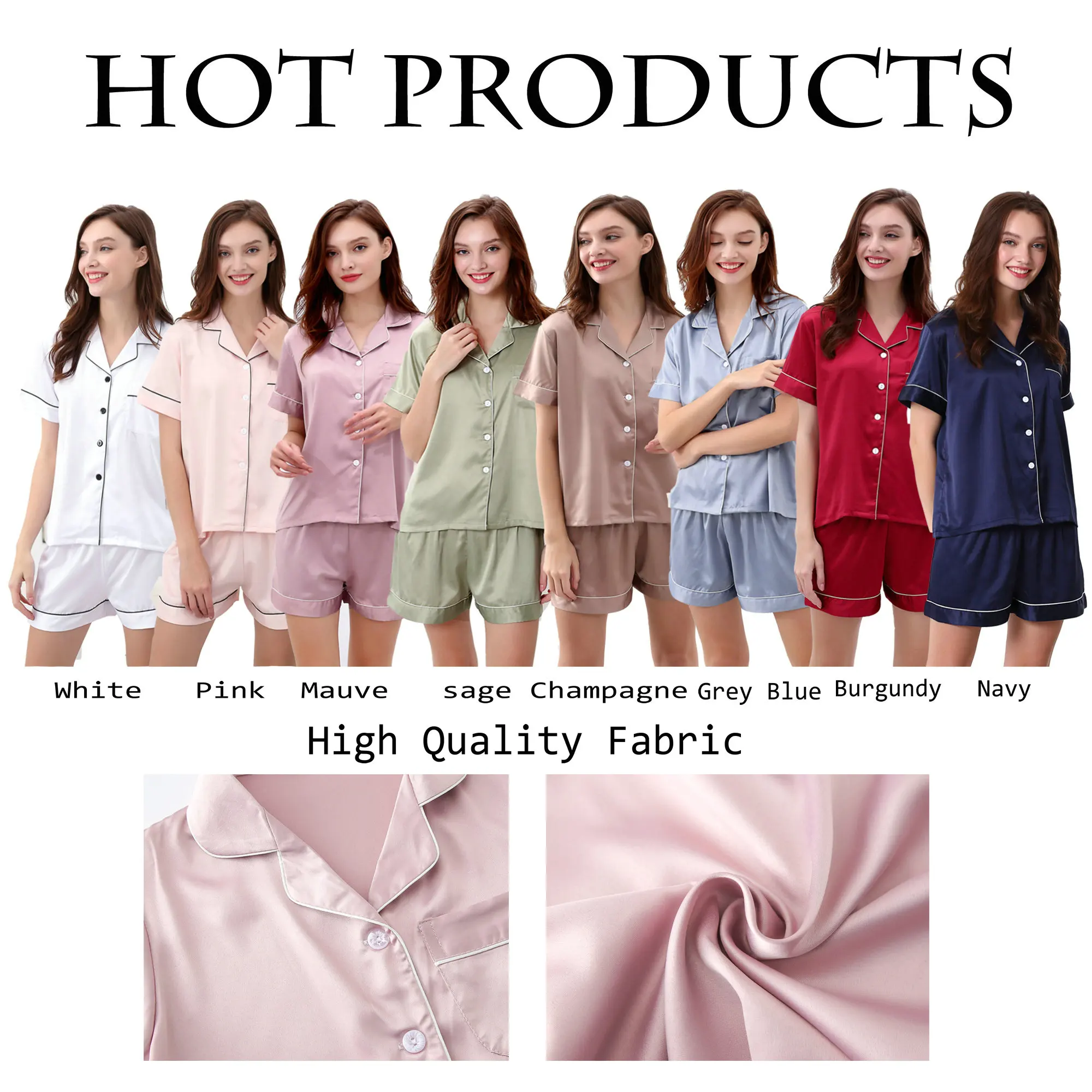 

Ladies solid color suit pajamas, summer thin casual fashion home wear, light and breathable multi-color optional