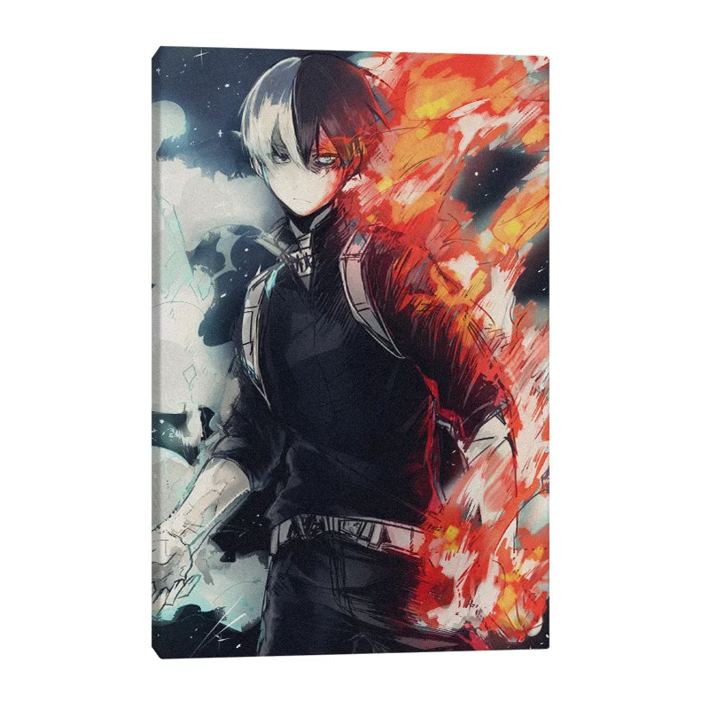 

Shoto Todoroki Boku no Hero Academia Wall Art Framed Wooden Canvas Decoration poster prints Home bedroom Frame decor Painting