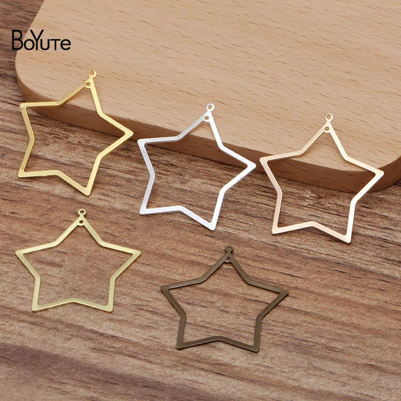 

BoYuTe (100 Pieces/Lot) 29MM Metal Brass Stamping Star Pendant Charms for Jewelry Making DIY Handmade Materials