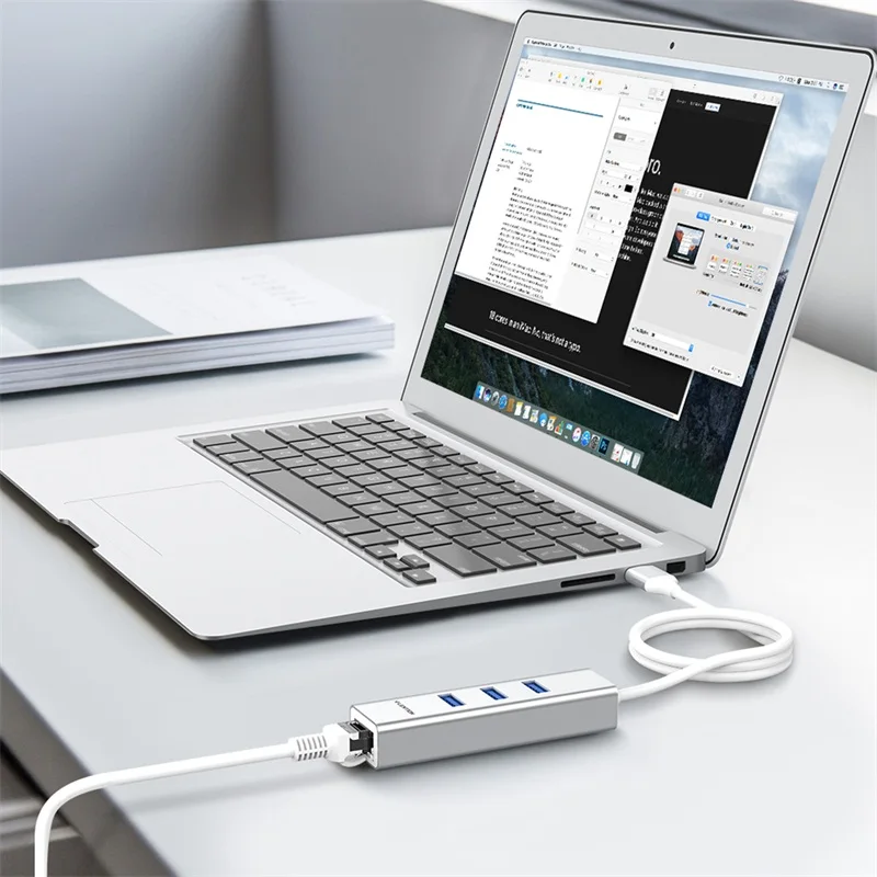 Хаб USB 3 0 с портами гигабитная сеть Ethernet RJ45 LAN адаптер совместимый MacBook Air/Pro более