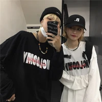retro couple letter printing base long sleeved t shirt harajuku clothes hip hop oversize streetwear grunge clothes for teenagers