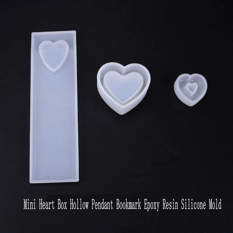 

DIY Mini Heart Box Hollow Pendant Bookmark Epoxy Resin Silicone Mold Jewelry Fillings Accessories Charms Handmade Mould Craft