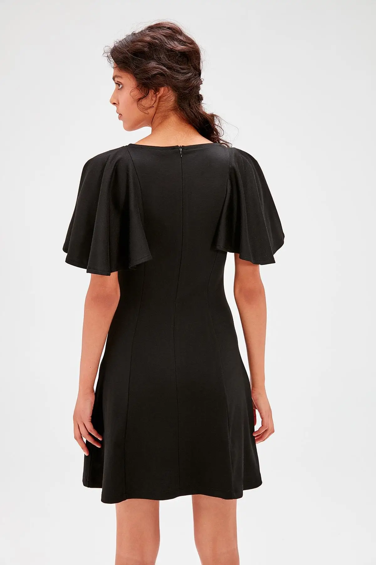 Trendyol Black Flounces Knit Dress TWOAW20EL1075 | Женская одежда