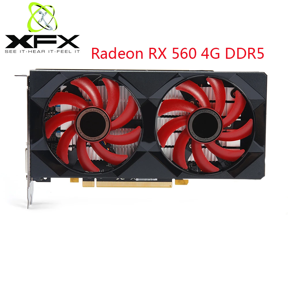 Kaufen XFX Radeon RX 560 4GB DDR5 Gaming PC Grafikkarten GPU 128 Bit RX 560 Desktop Video Karten Computer Gamer Verwendet AMD Video Karte