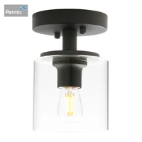 permo industrial living room bedroom ceiling chandelier with 5 1 inch clear glass lampshade