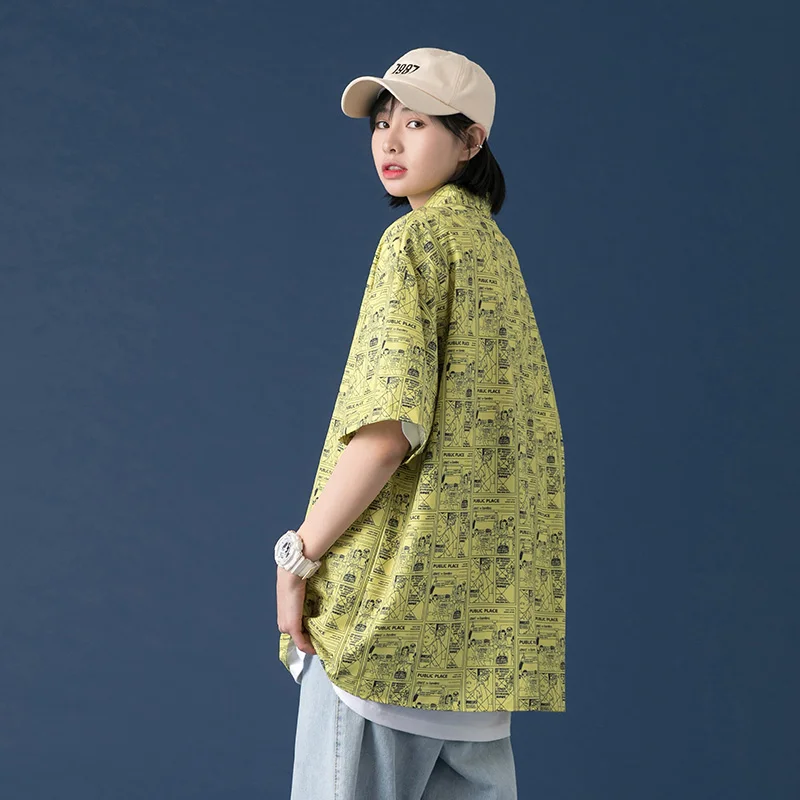 Hip Hop Streetwear Harajuku Hawaiian Shirt Graphics Print Beach Shirt 2021 Men Summer Short Sleeve Fashion Casual Tops Shirt