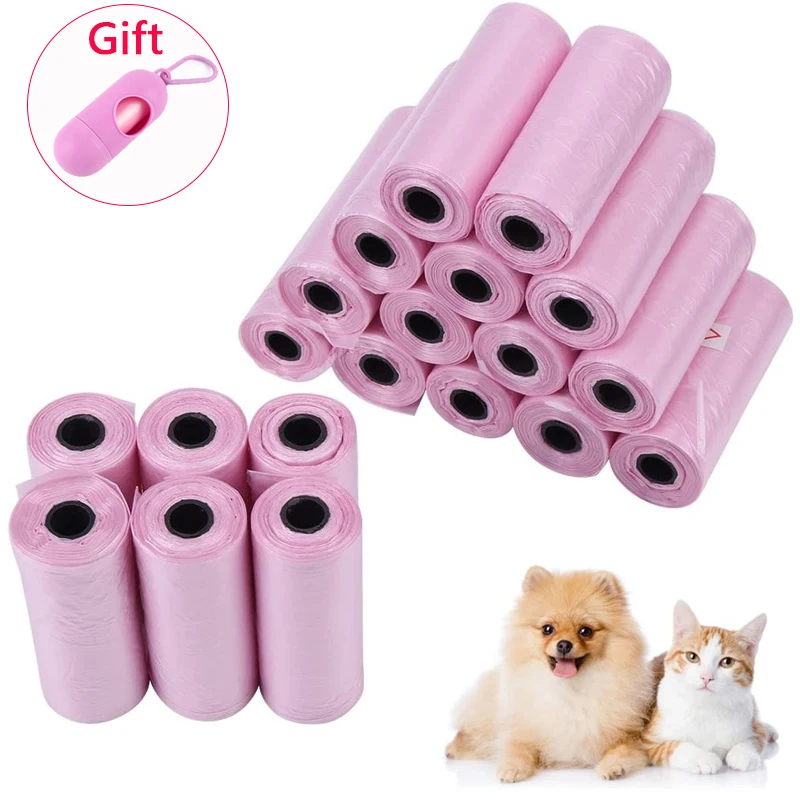 

120 рулонов мешков для мусора для собак, рулоны для очистки и заправки, мешки-дозаторы для домашних животных, мешки для мусора, держатель для м...