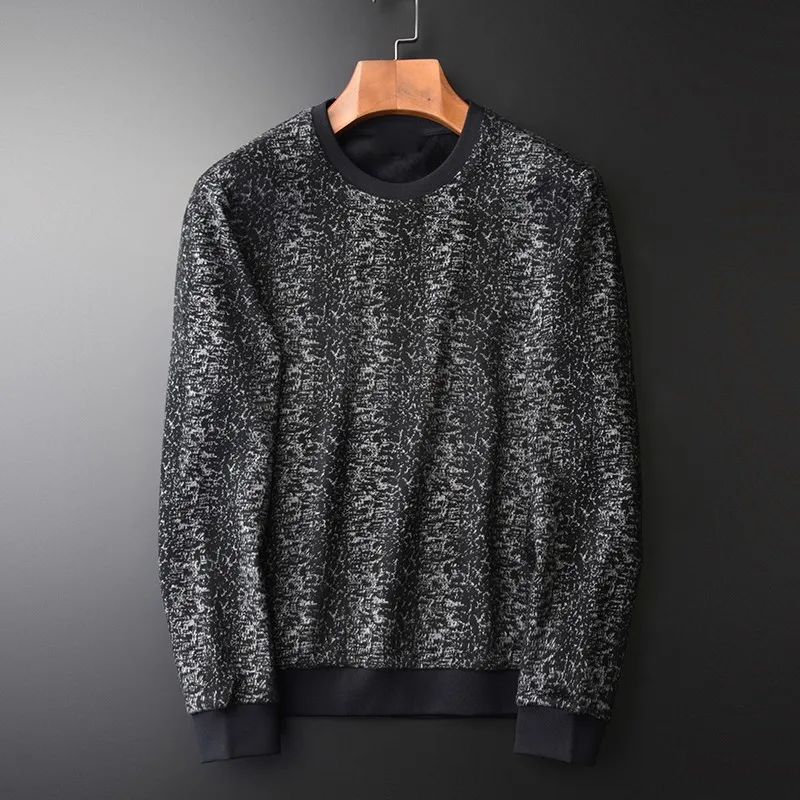 

Толстовка мужская бархатная, худи с круглым вырезом, утепленная, Модная приталенная, жаккардовая, 4XL