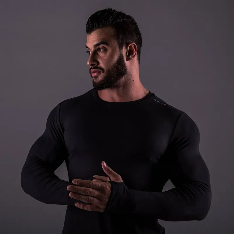 Модные новые мужские хлопковые рубашки с длинным рукавом для бодибилдинга