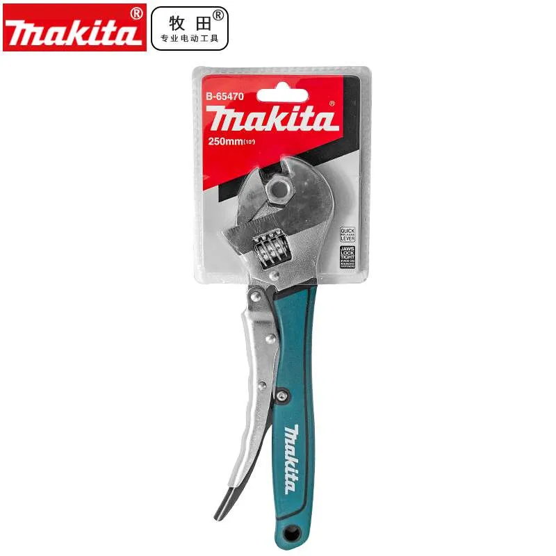 Makita Регулируемый запираемый трубный ключ 250 мм 10 ”B-65470 B-65470C Быстрый рычаг Многофункциональный ремонтный инструмент