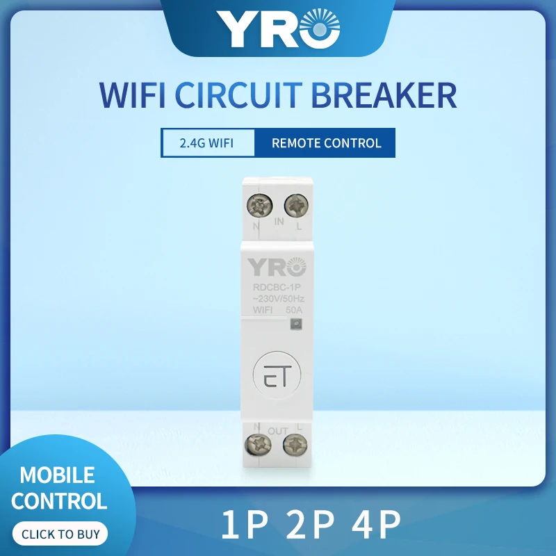 

1P WIFI Circuit Breaker Smart Timer Switch Relay Remote Control By EWeLink APP Smart Home Compatiable With Alexa Google Din Rail