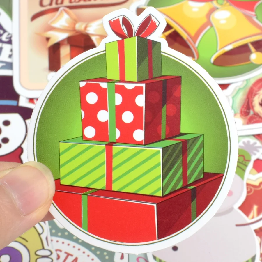 100 шт. рождественские наклейки подарок для детей матовая Милая Снежинка олень