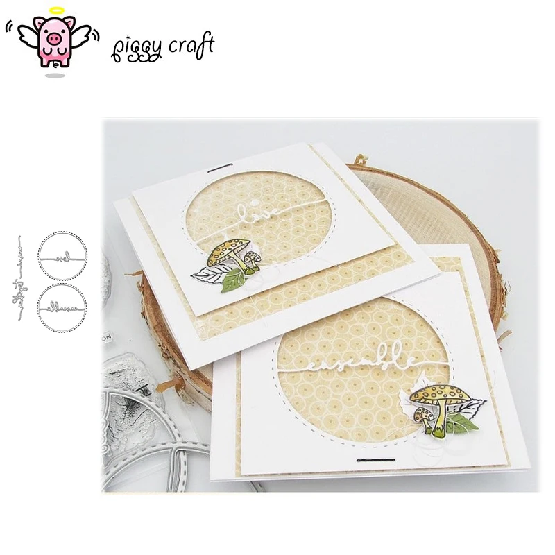 

Свинья, для рукоделия металлический Трафаретный вырубной штамп кроя поделочная форма с буквенным принтом сбоку круг Скрап крафт-бумаги нож...