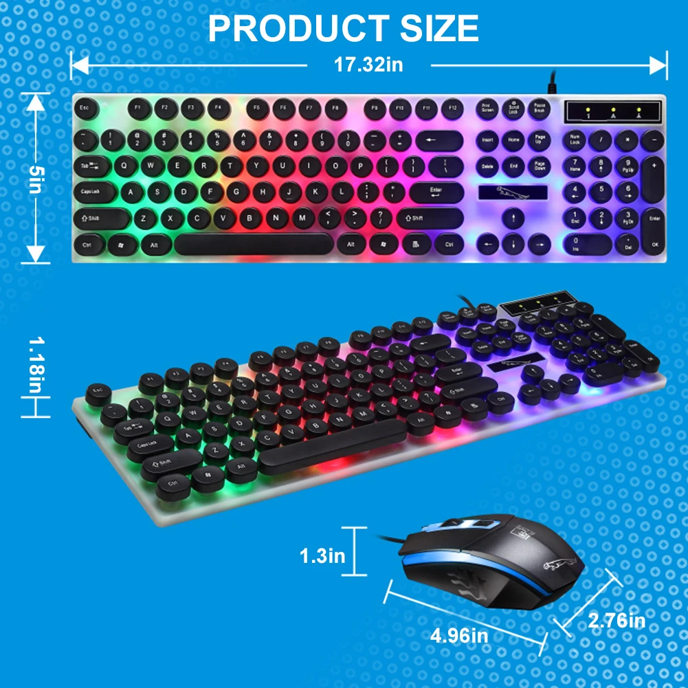 Игровая клавиатура и мышь проводная с подсветкой для России Тихая игровая ПК