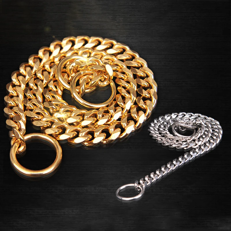 

Heavy Duty Stainless Steel Pet Dog Collar Choke Chain for Large Dogs Pitbull Strong Collar Silver Gold Chrome Training Collar