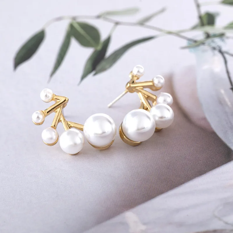 Fashion web celebrity temperament pearl earring personality contracted senior stud earrings jewelry accessories