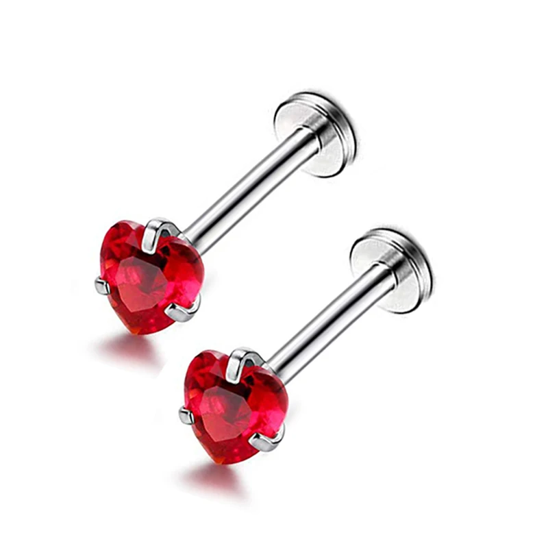 Новинка 1 шт. женские пирсинг ювелирное изделие сердце циркон нос губы шпильки MS88