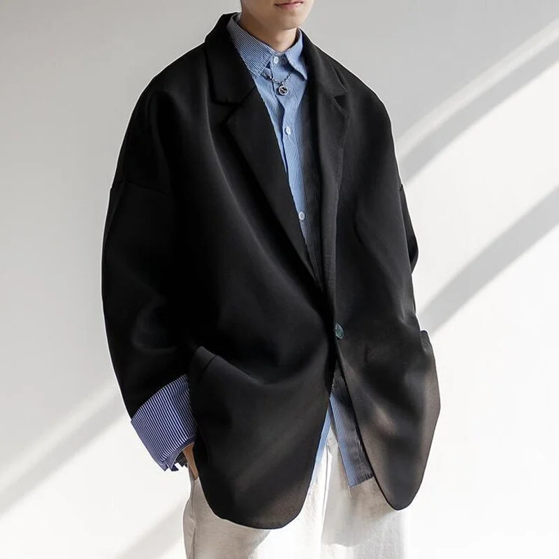 

Men Handsome Suit Jackets Men Spring Autumn Korean Small Suit Casual High Street Exquisite Korean Single Button Blazer Suits Men