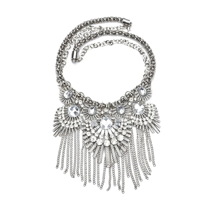 Olsen Twins Boho винтажные индийские большие массивные ожерелья с кристаллами женский