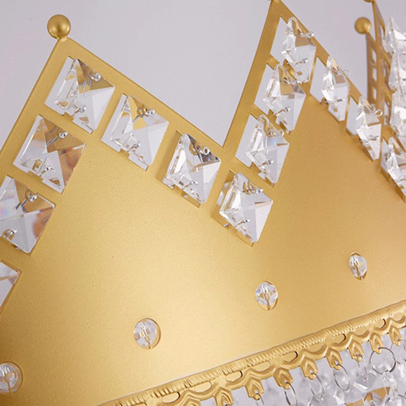 French Pastoral Creative Golden Crystal Living Room Chandelier Dining Bedroom Entrance Round Crown Lamps | Лампы и освещение