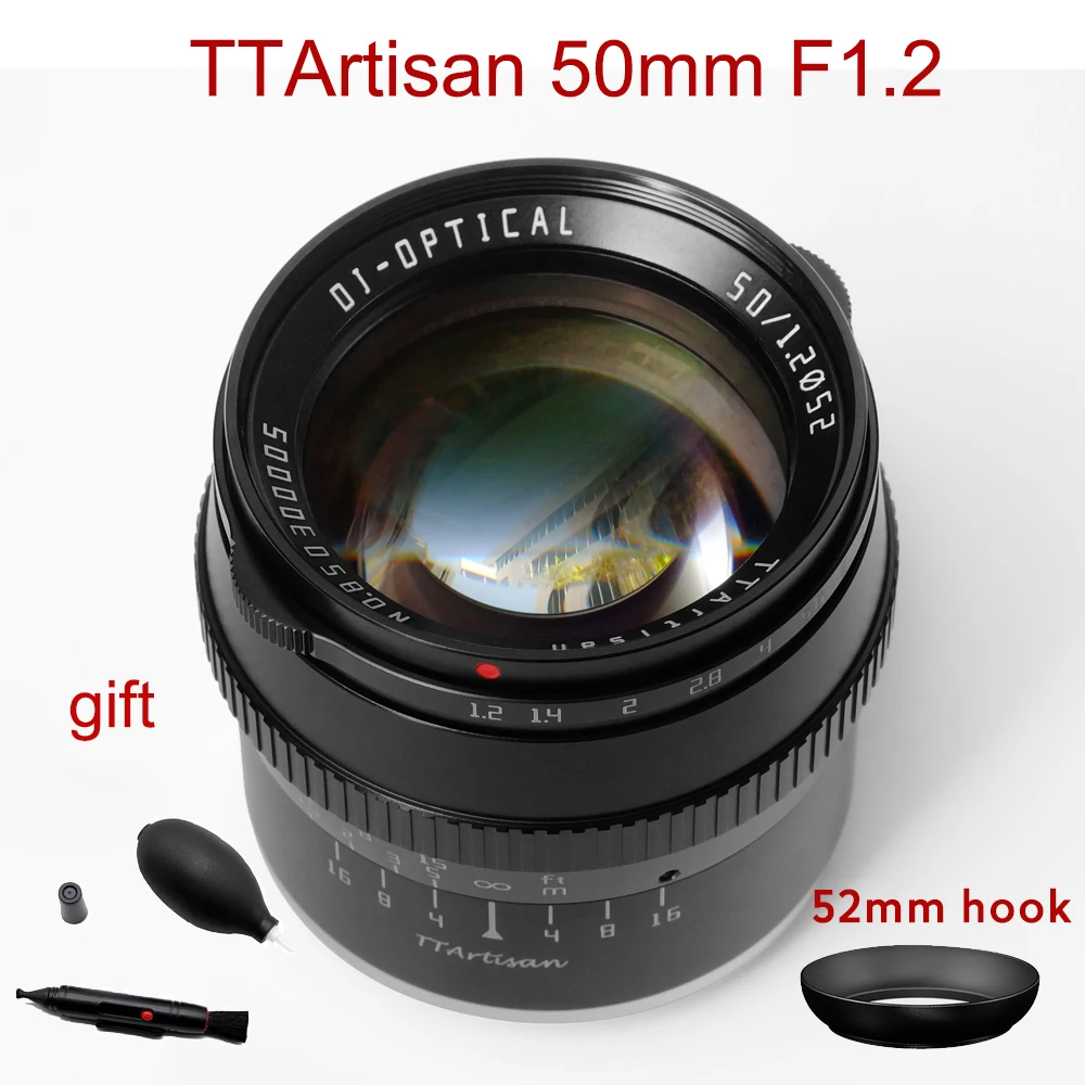 

TTArtisan 50mm F1.2 Lens for Sony E Fujifilm M4/3 Canon M M43 Mount Camera Large Aperture Manual Focus APS-C Camera Lens