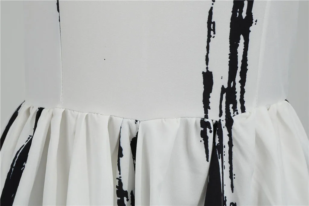 Женский летний сарафан с винтажным принтом сексуальное вечернее платье без