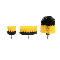 3pcs yellow power scrubber brush drill brush clean for bathroom surfaces tub shower tile grout cordless power scrub cleaning kit