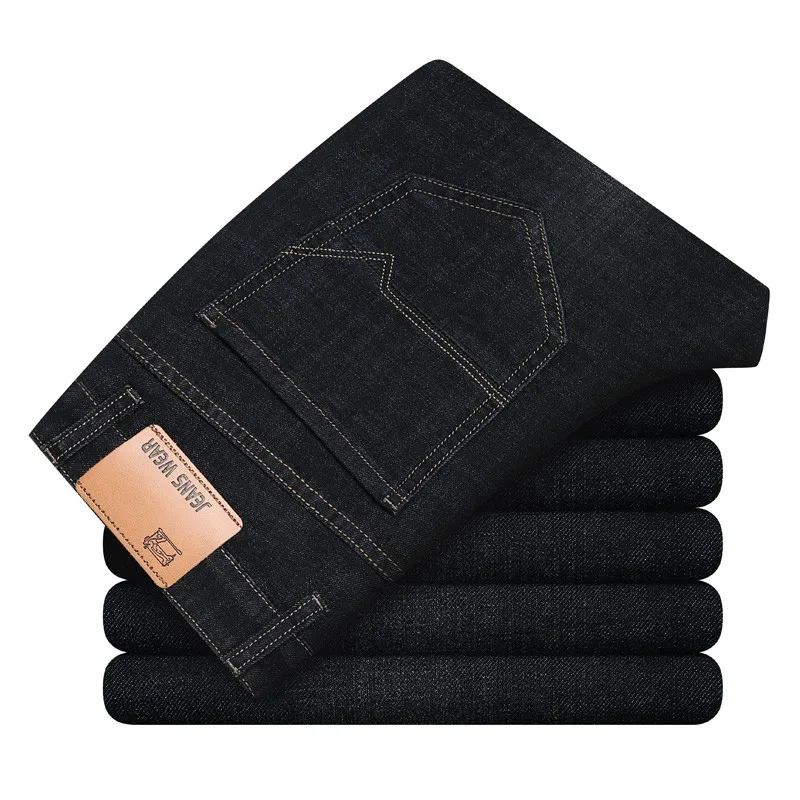 Men's Slim Fit Jeans Fashion Business Classic Style Stretch Denim Pants Casual Trousers Male Black Blue | Мужская одежда